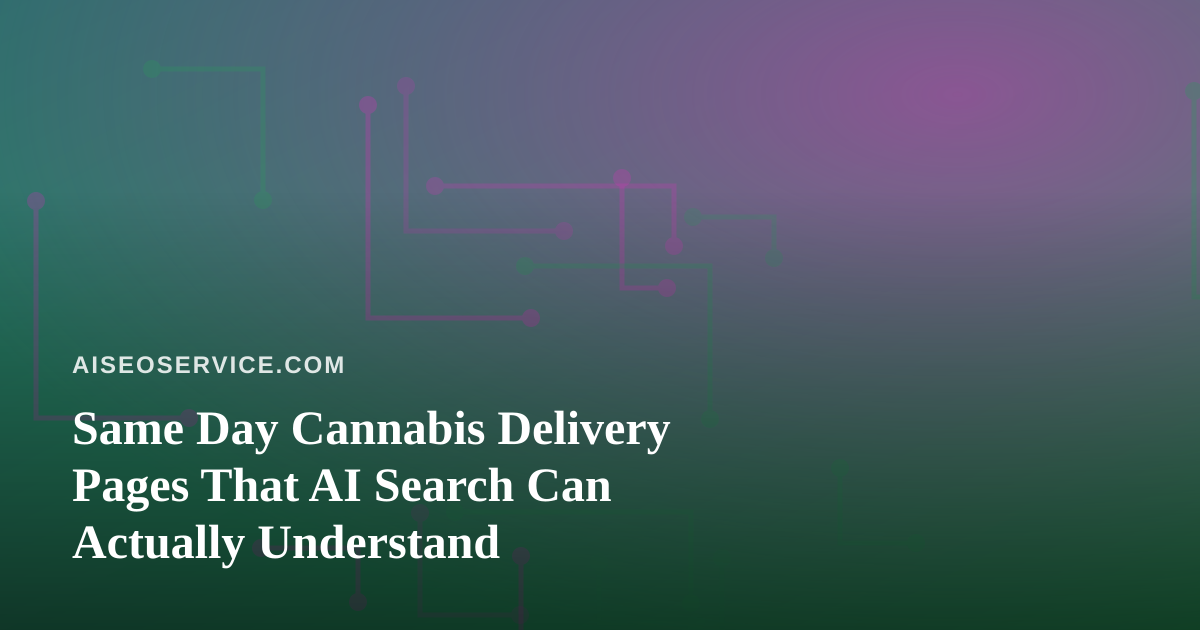 Same Day Cannabis Delivery Pages That AI Search Can Actually Understand